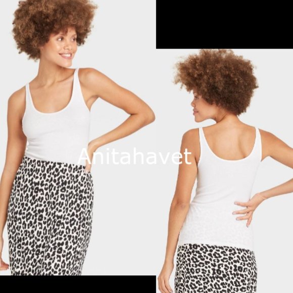 Slim Fit Tank Top White Size Large  A New Day Brand New With Tag BOGO SALE - Picture 1 of 4
